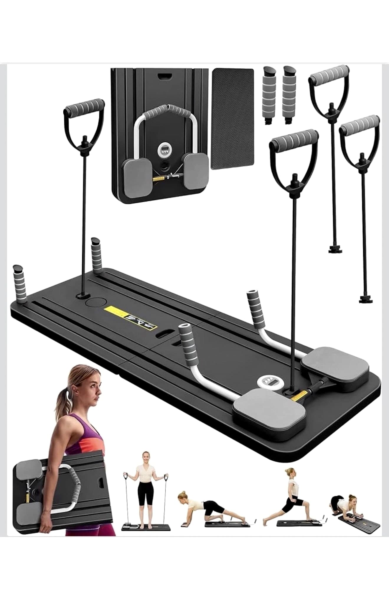 Multifunctional Pilates Reformer Machine - Pilates Board Full-Body Workout Trainer with Automatic Re
